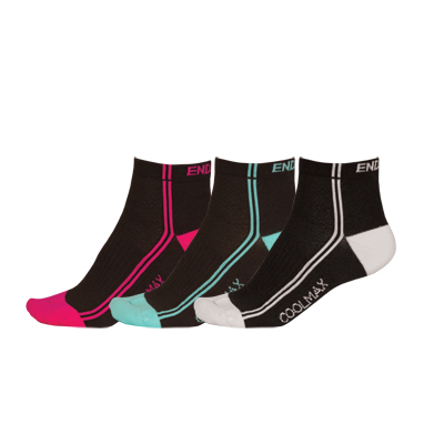 Endura Wms CoolMax Stripe 3-P Sock
