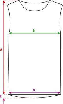 Nákres rozměrů vesty Aiden