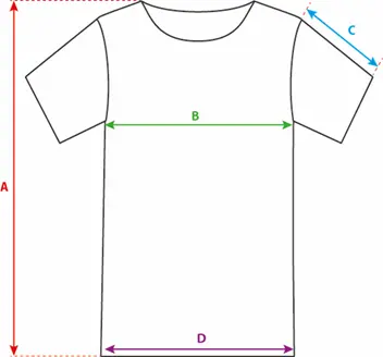 Nákres rozměrů trika Base